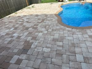 Before, During, & After Repairing The Un-level Pavers, Cleaned, Sanded, and Sealed in Riverview, FL (1)