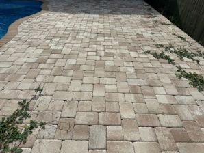 Before, During, & After Repairing The Un-level Pavers, Cleaned, Sanded, and Sealed in Riverview, FL (2)