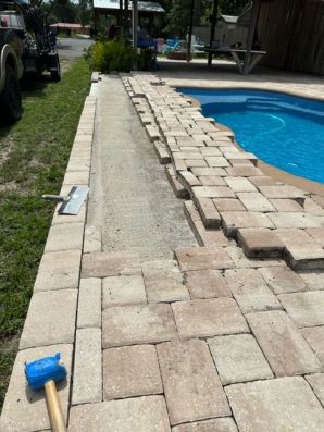 Before, During, & After Repairing The Un-level Pavers, Cleaned, Sanded, and Sealed in Riverview, FL (3)