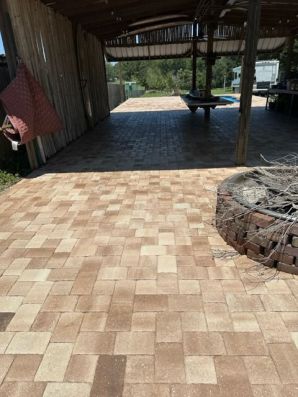 Before, During, & After Repairing The Un-level Pavers, Cleaned, Sanded, and Sealed in Riverview, FL (4)