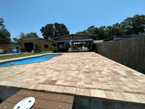 Before, During, & After Repairing The Un-level Pavers, Cleaned, Sanded, and Sealed in Riverview, FL (7)