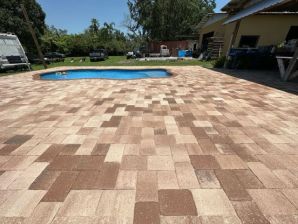 Before, During, & After Repairing The Un-level Pavers, Cleaned, Sanded, and Sealed in Riverview, FL (8)